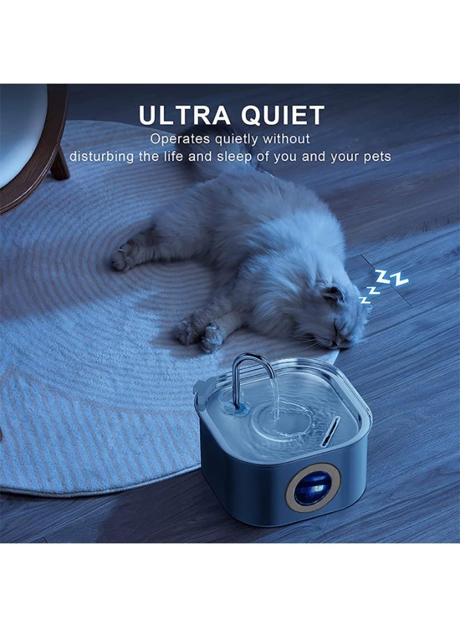 م.ا & ف'س نافورة مياه للقطط، نافورة مياه للحيوانات الأليفة من الفولاذ المقاوم للصدأ مع مضخة هادئة، سعة كبيرة 3.2 لتر/108 أونصة، موزع مياه للحيوانات الأليفة مناسب للاستخدام الداخلي - Image 3